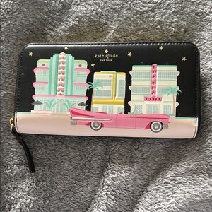 Kate Spade Black and Pink Cityscape Wallet